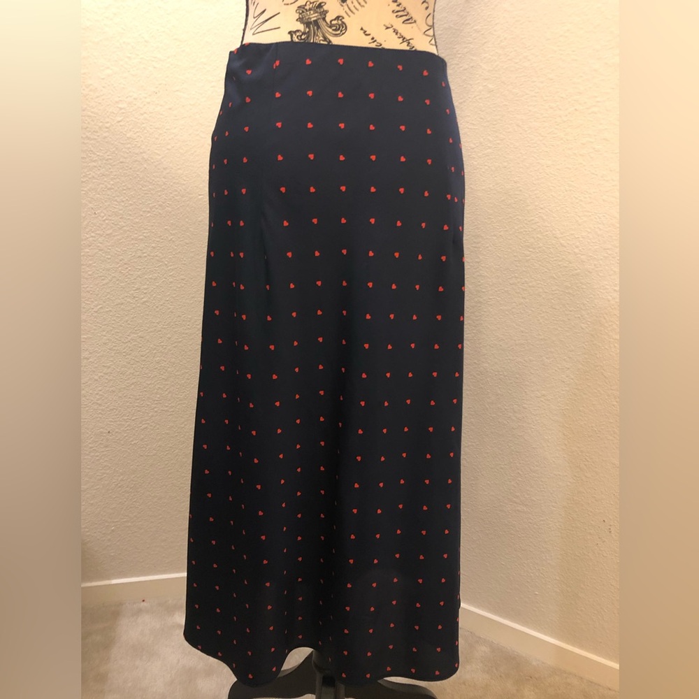 J. Crew Blue with Pink Heart 🩷 Skirt XS